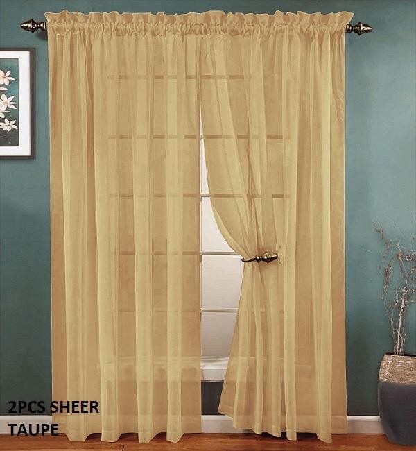 Solid Sheer Curtain Set (2 Panels) in 17 Different Colors!