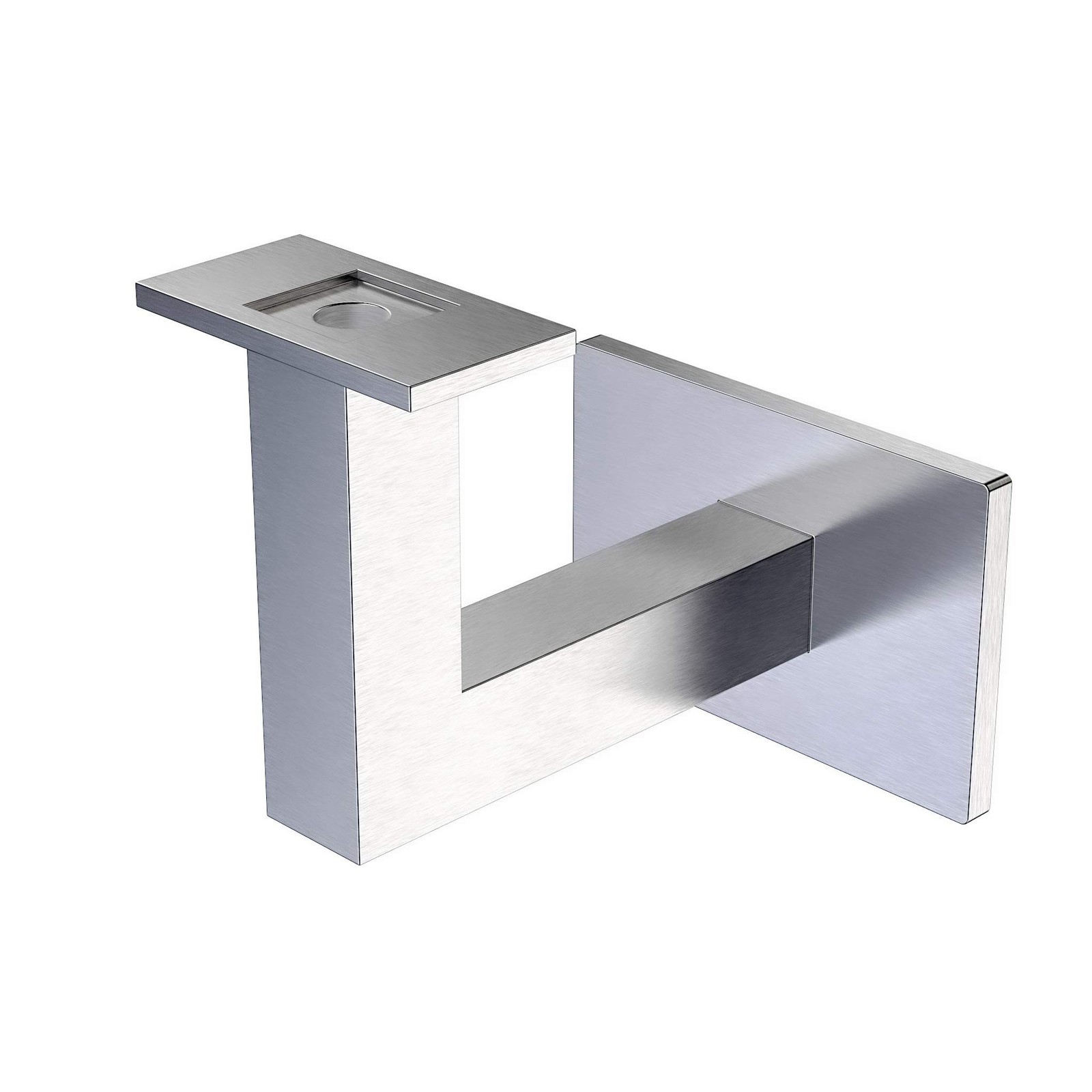Stainless Steel Handrail Wall Bracket Square for Flat Bottom Tube Slim