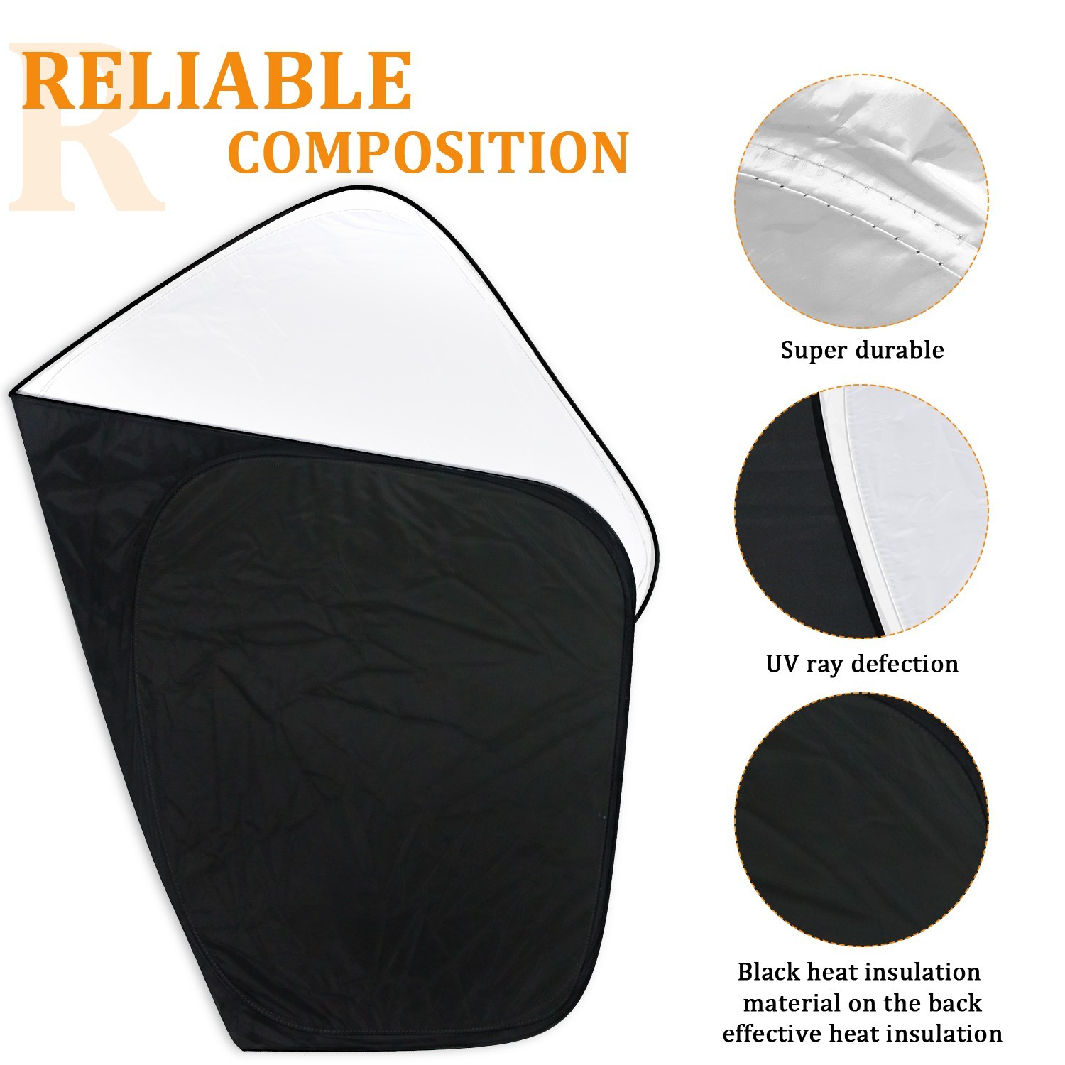 Universal Foldable Car Windshield Sun Shade | Heat Shield&UV Blocker | Most Cars
