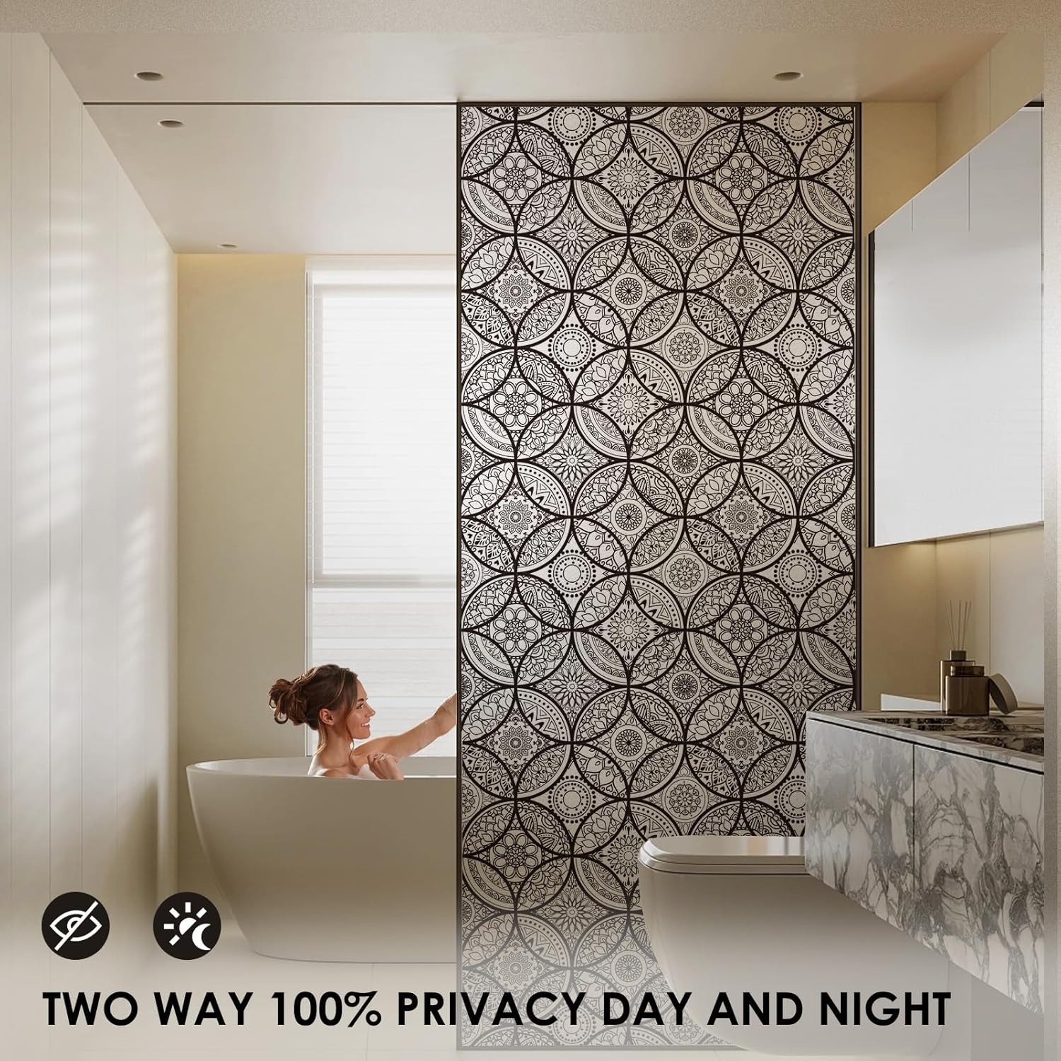 Elegant Static Cling Stained Glass Window Film – 17.7” x 78.7” for Privacy