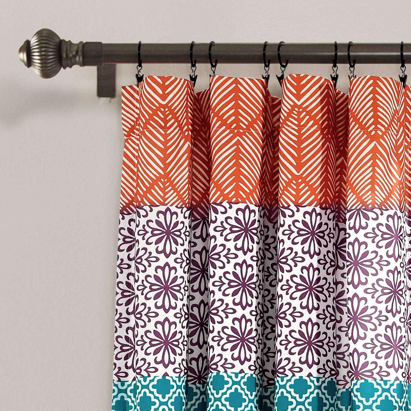 Lush Decor Bohemian Stripe Window Curtain Panels Pair 52 W X 108 L –