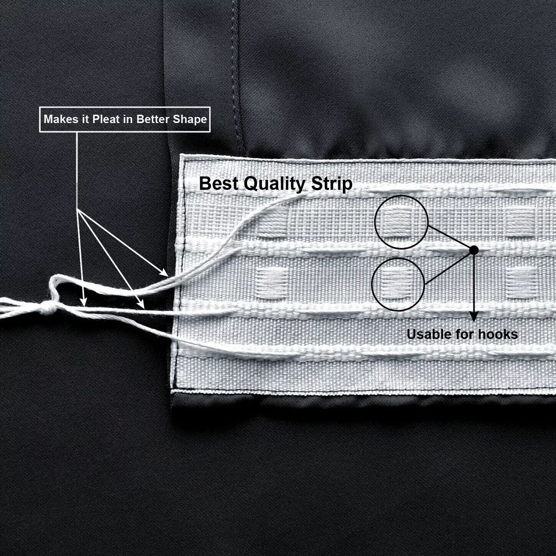Pair Pencil Pleat Tape Top Plain Thermal BLACKOUT LINED Curtains with Tie Backs