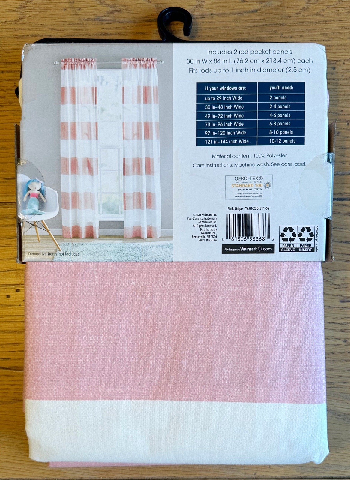 Your Zone Darkening Panel Pair Stripe Your Zone 2-Pack Energy Efficient Pink