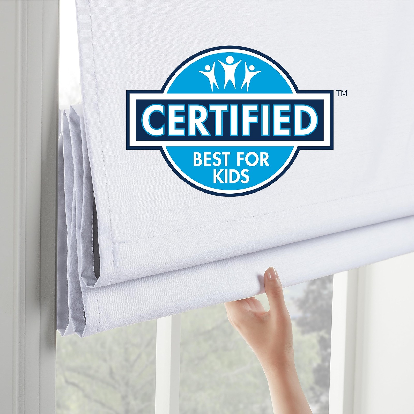 Eclipse Rozel 100% Blackout Roman Shade 33×64 in Cordless White