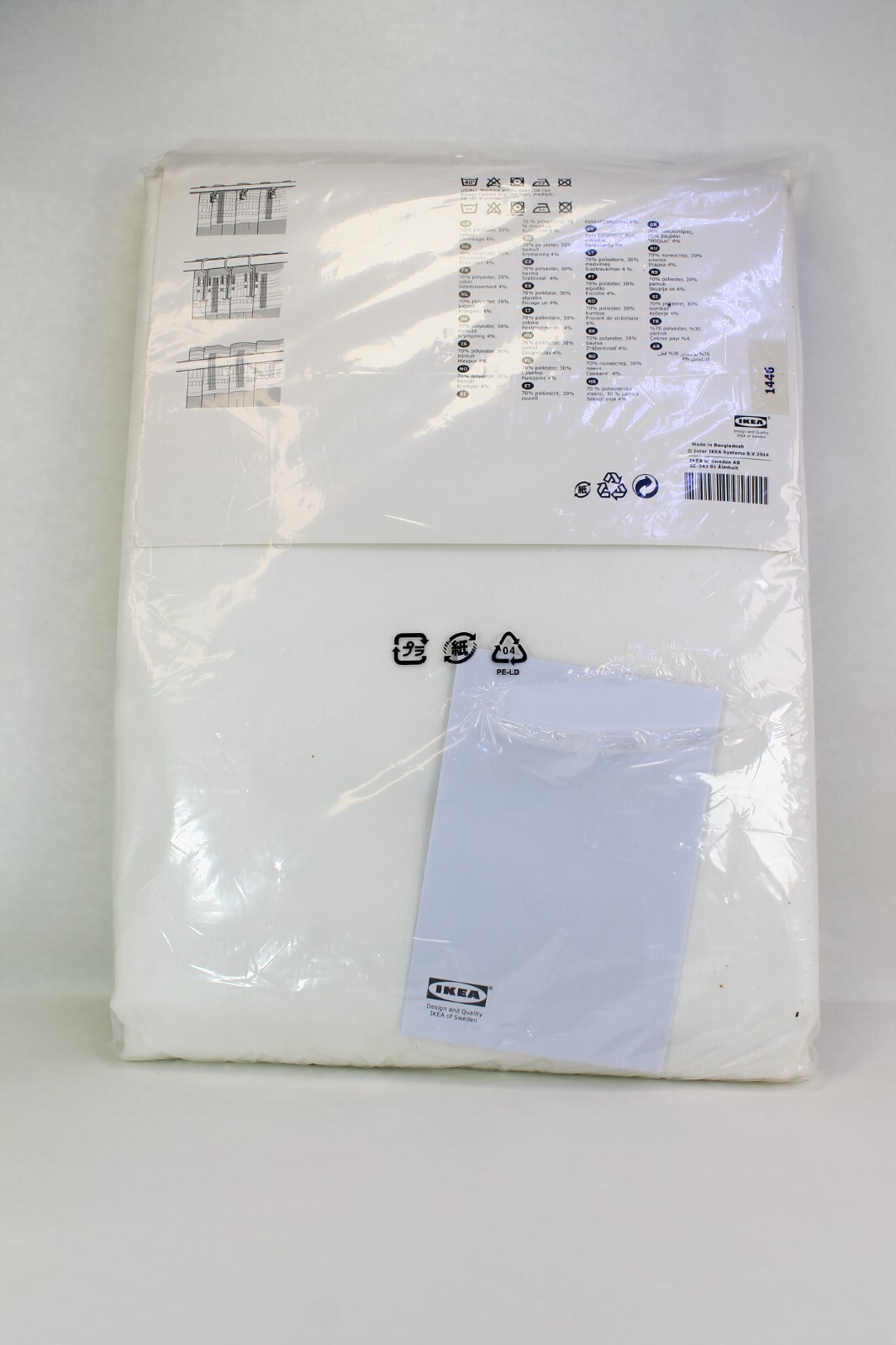 New Vivan 57” x 98.5” 2 Panels IKEA 1651 White Window Curtains
