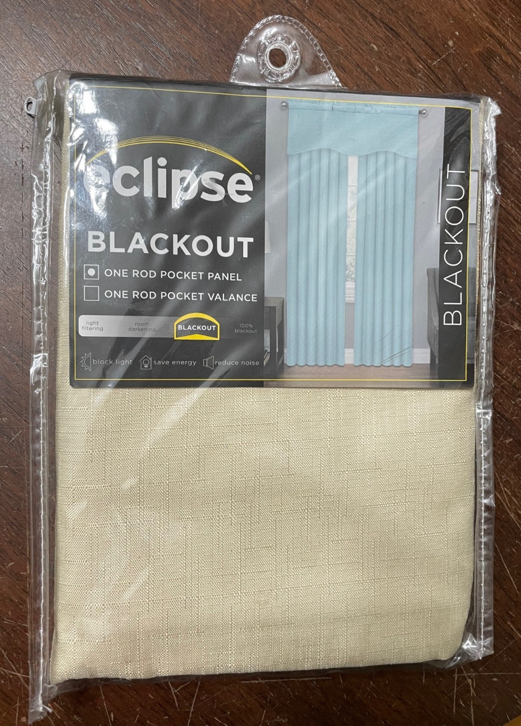 Eclipse Kendall 1 Rod Pocket Panel Blackout Curtain 42” x 63” Cafe