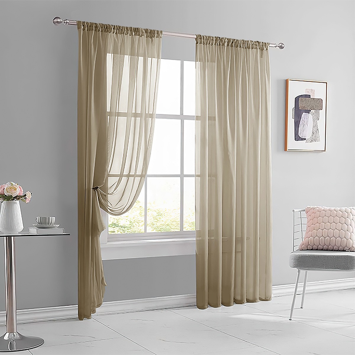 Modern Minimalist Pastoral Curtain & Sheer for Living Room Bedroom Study