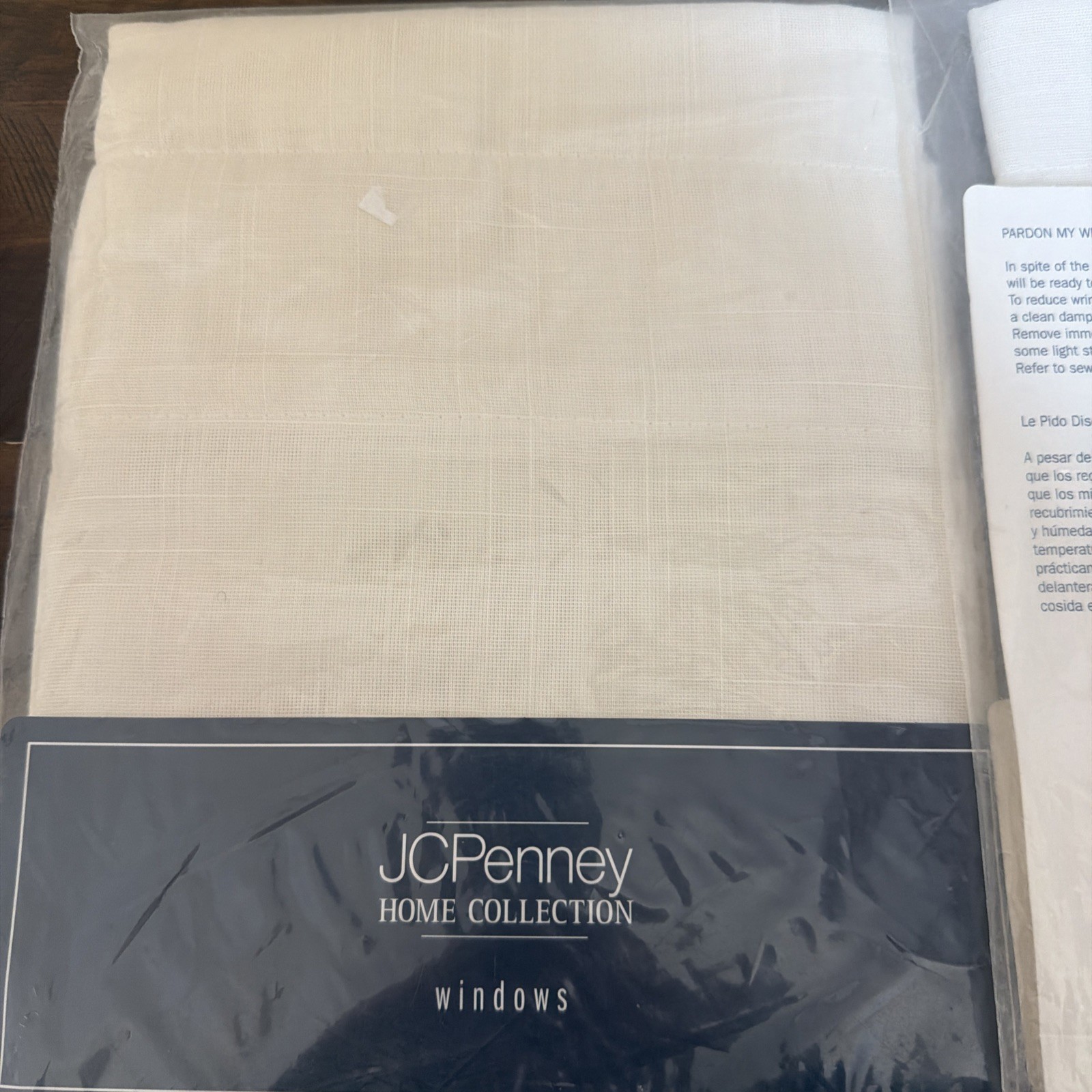 2 JcPenney Home Collection Sawtooth Valance 60x 16 Lynette Soft Cream