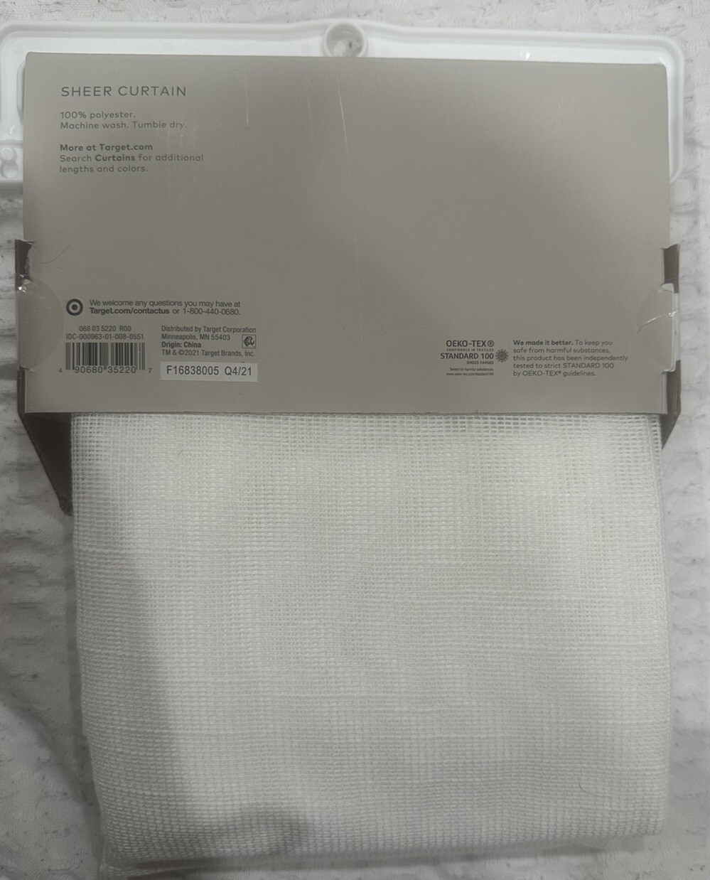 Project 62 Sheer Curtain 84 in L x 54 in W 100% Polyester