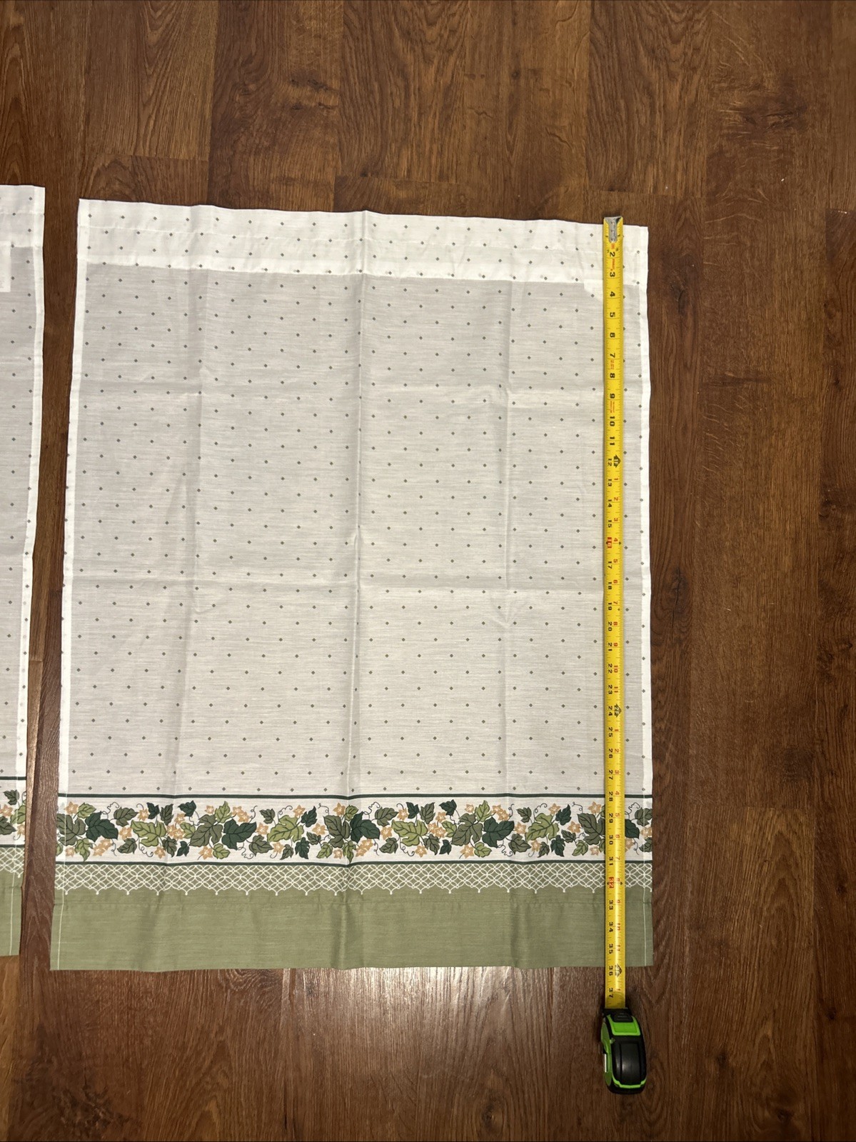 Country Ivy 2 Piece Kitchen Curtain Set Green Gold White 28 X 36 Inch