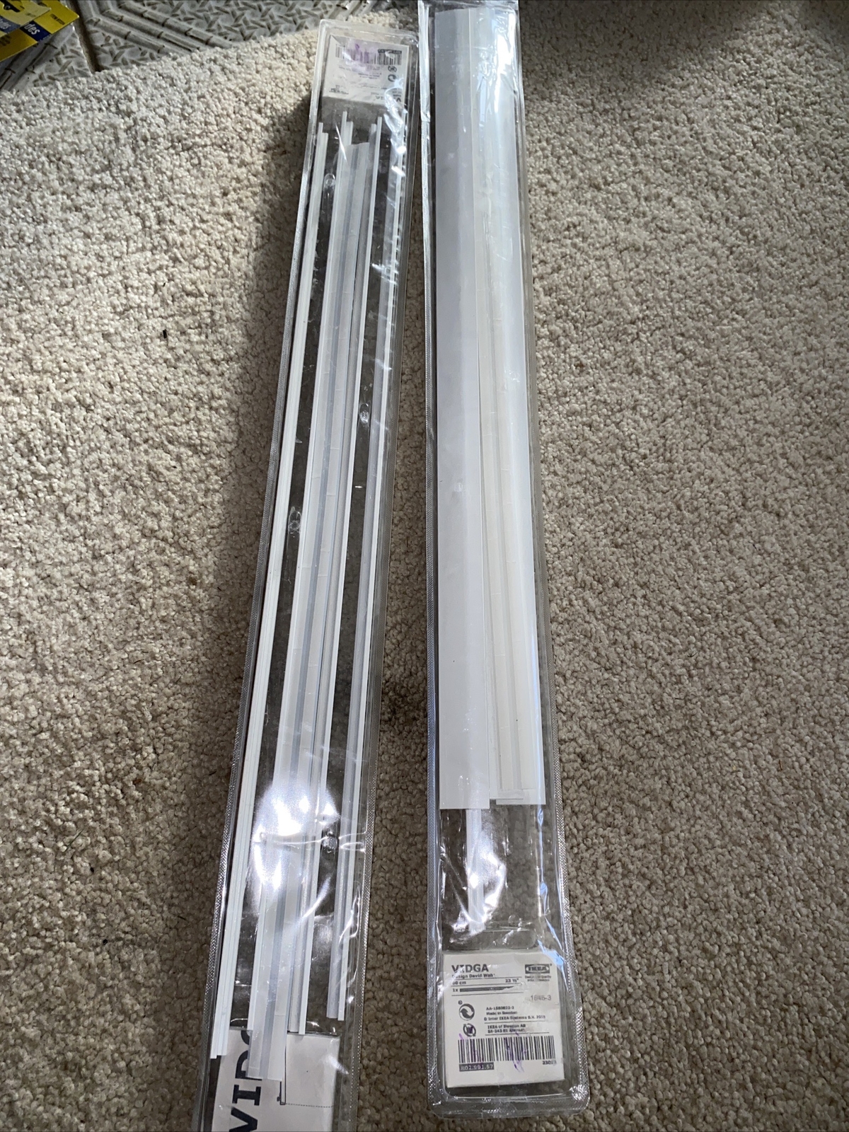 Ikea VIDGA Panel Curtain Holder w connector TOP & BOTTOM White 23.5″ 802.991.57