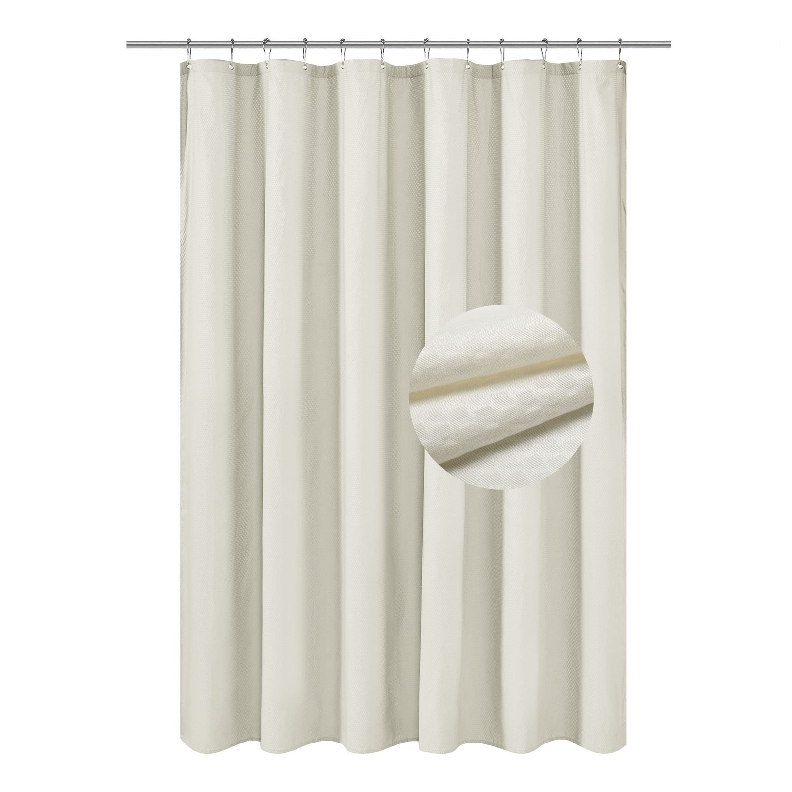 Barossa Design Soft Microfiber Fabric Shower 70″W x 72″L (Pack of 1), Cream