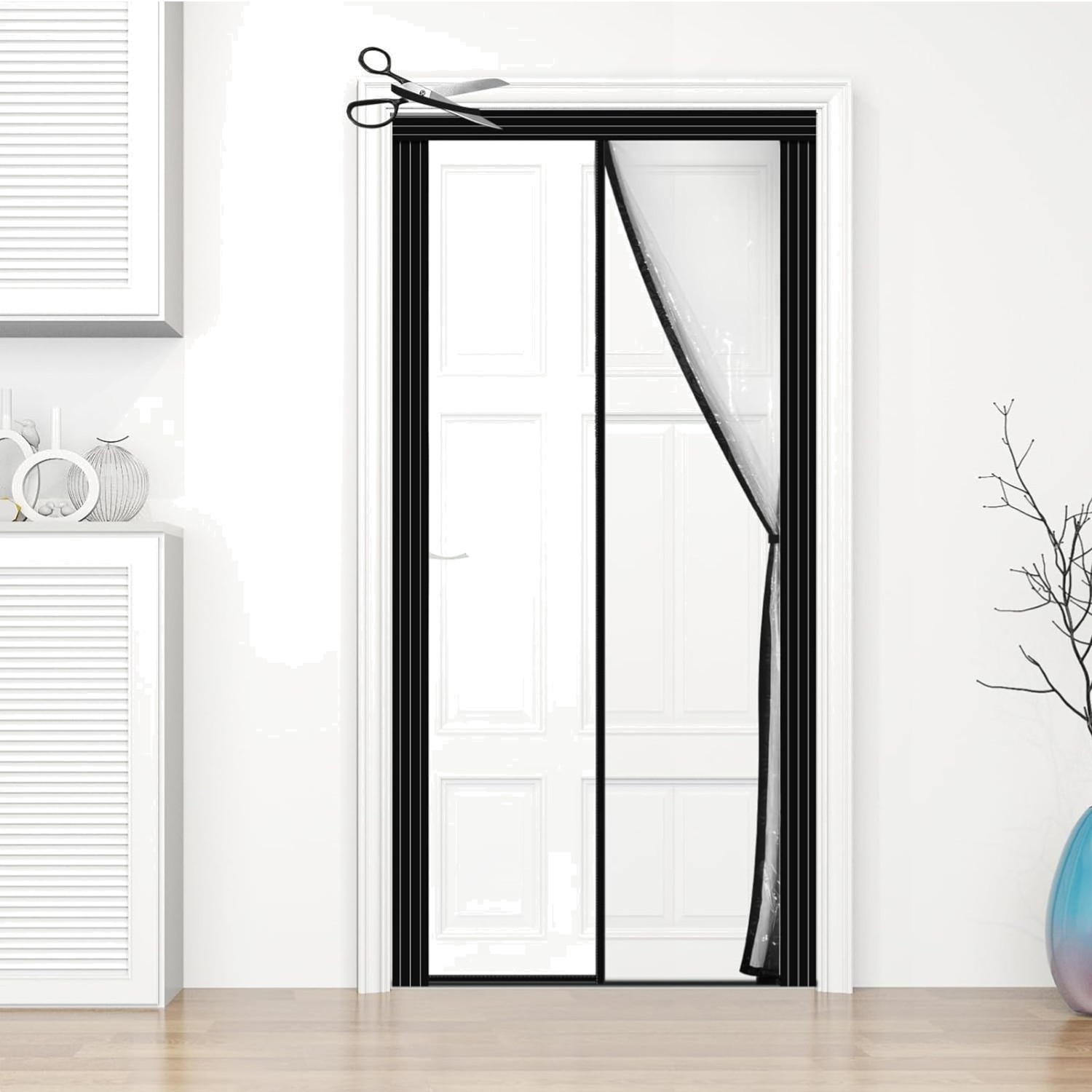 Magnetic Auto Closer Door Curtain 34″-39″ x 81″-84″ for Summer & Winter Comfort