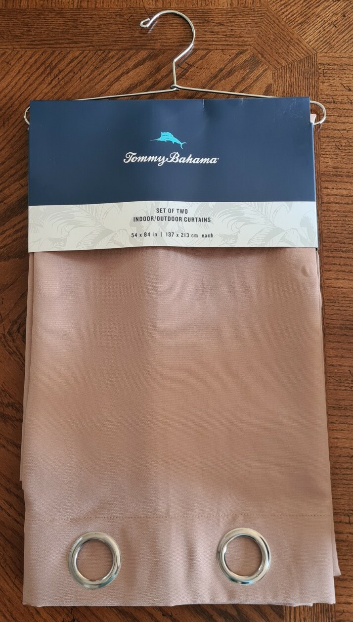 Tommy Bahama 2 Solid Taupe Grommet Indoor / Outdoor Curtains 54 x 84 EA