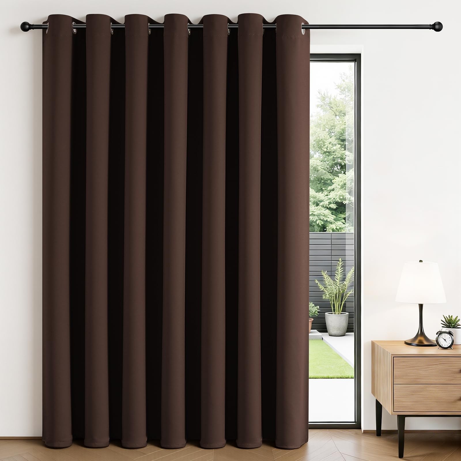 Blackout Patio Sliding Door Curtains 90 Inches Long, Grommet Privacy Room Div…