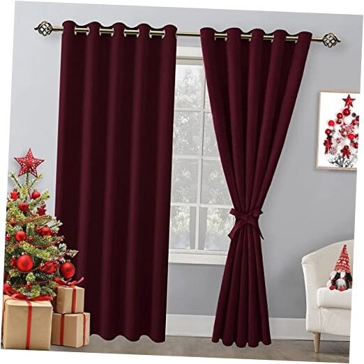 Blackout Curtains for Bedroom, 60 x 84 Inches 60″W x 84″L (Pack of 2) Burgundy