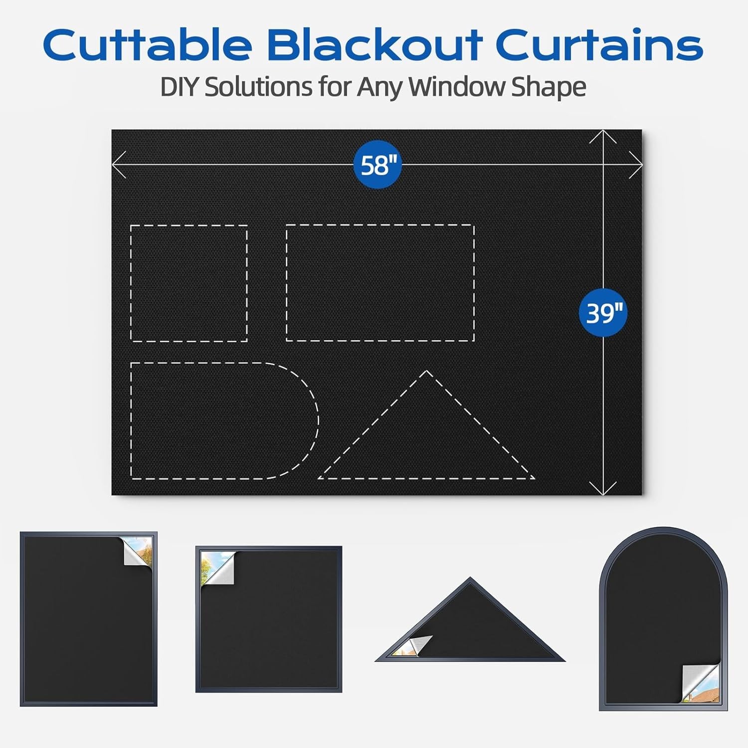 Customizable Blackout Curtains for Travel – 39” x 58” Complete Light Control