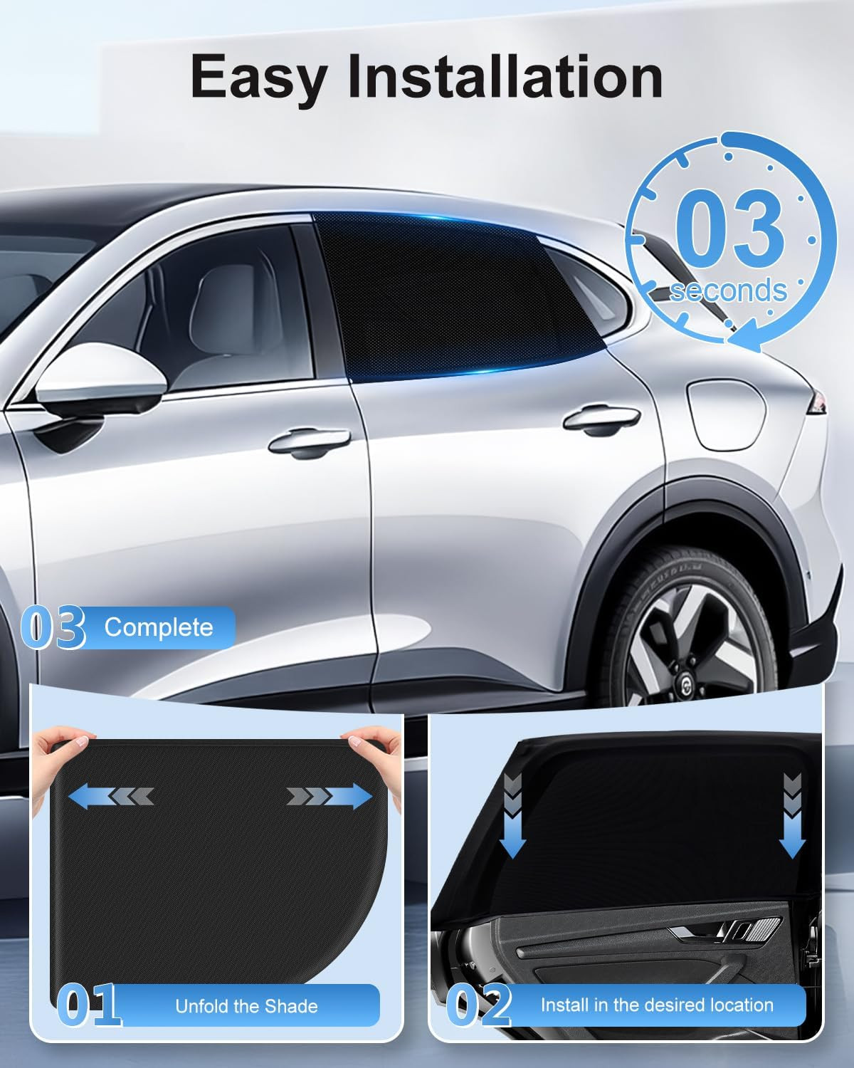 Car Window Shades for Side Windows 2 Pack UV Protection Privacy Window Covers