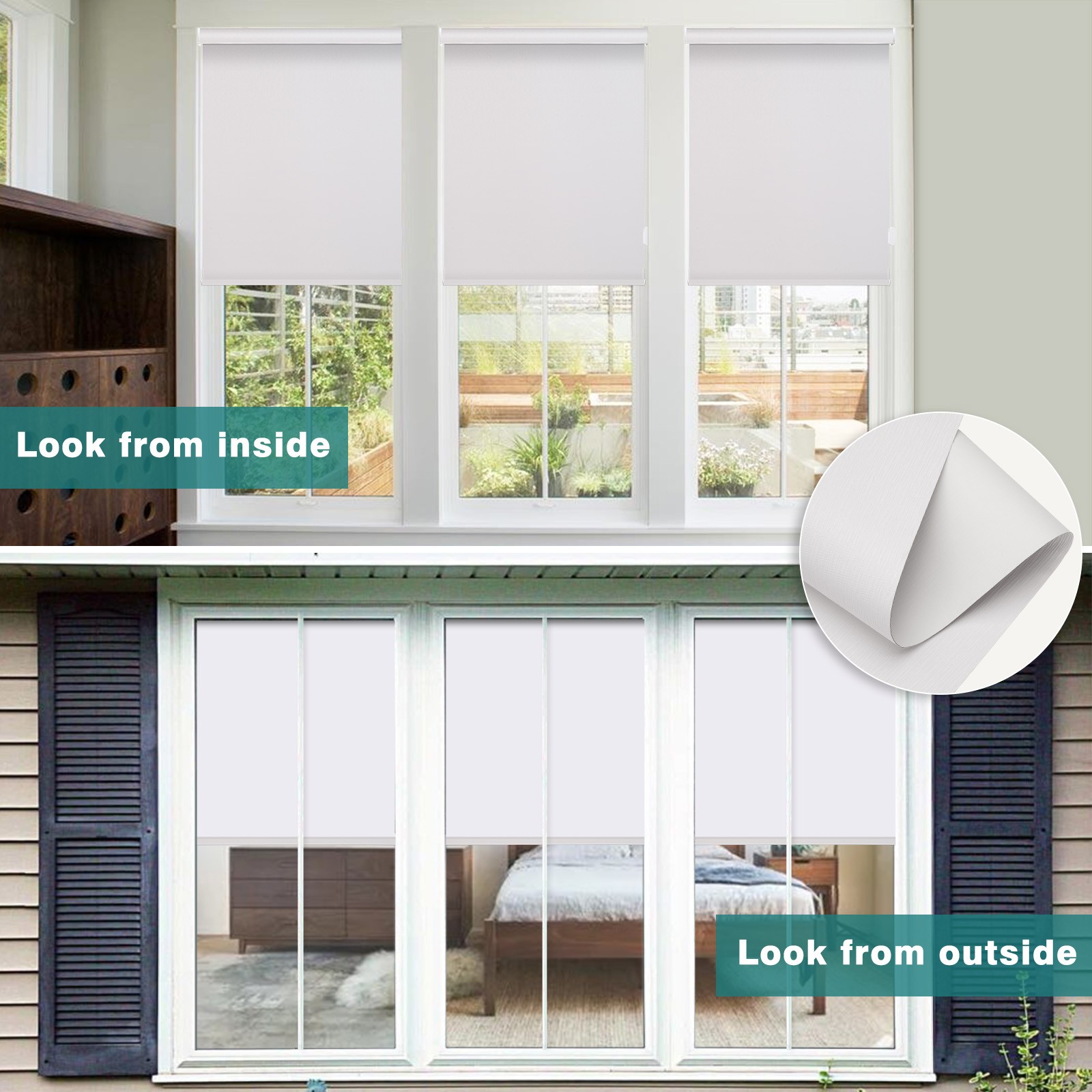 Changshade CUSTOM Blackout Window Blinds Corded Roller Shades Room Darkening