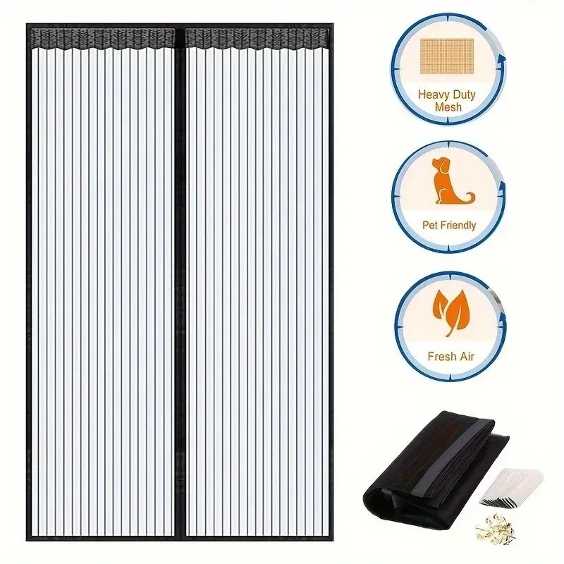 Magic Curtain Door Mesh Magnetic Fastening Mosquito Fly Bug Insect Net Screen