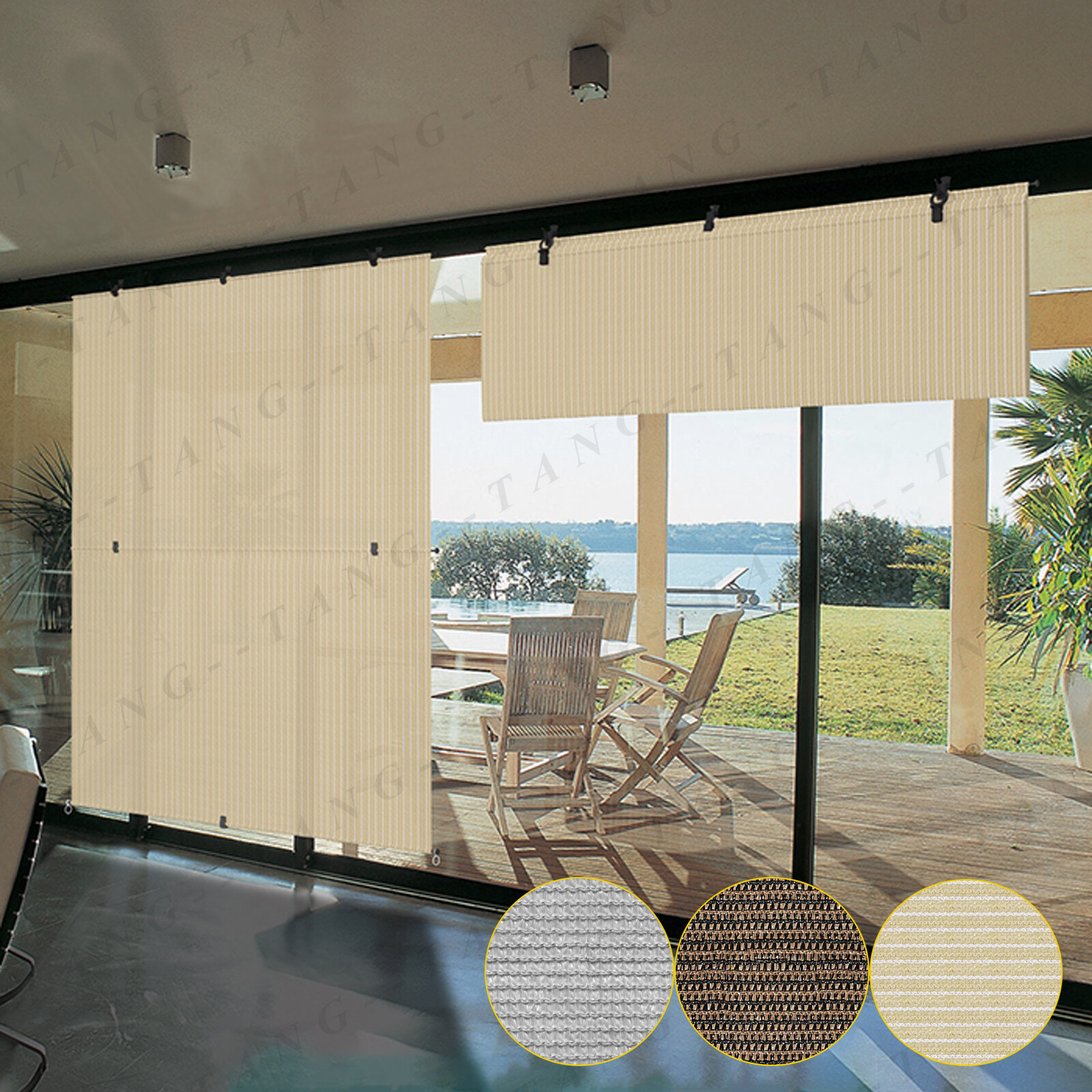 Roller Shade Roll up Shade Patio Porch Gazebo Pergola Foldable Sun Shade Curtain