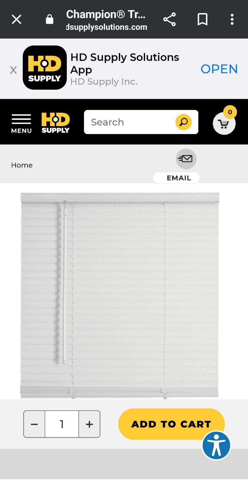 Brand new Champion TruTouch 41×48″ White Cordless 1″ Deluxe Vinyl Mini Blinds