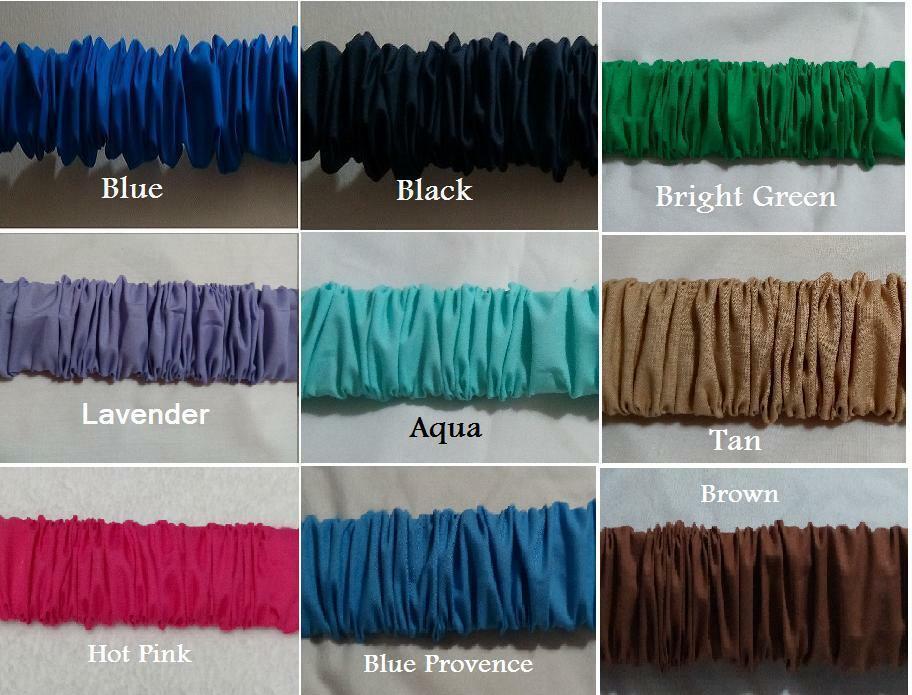 Sleeve Window Valance CHOOSE Blue Black Red Purple Green Tan Pink Brown