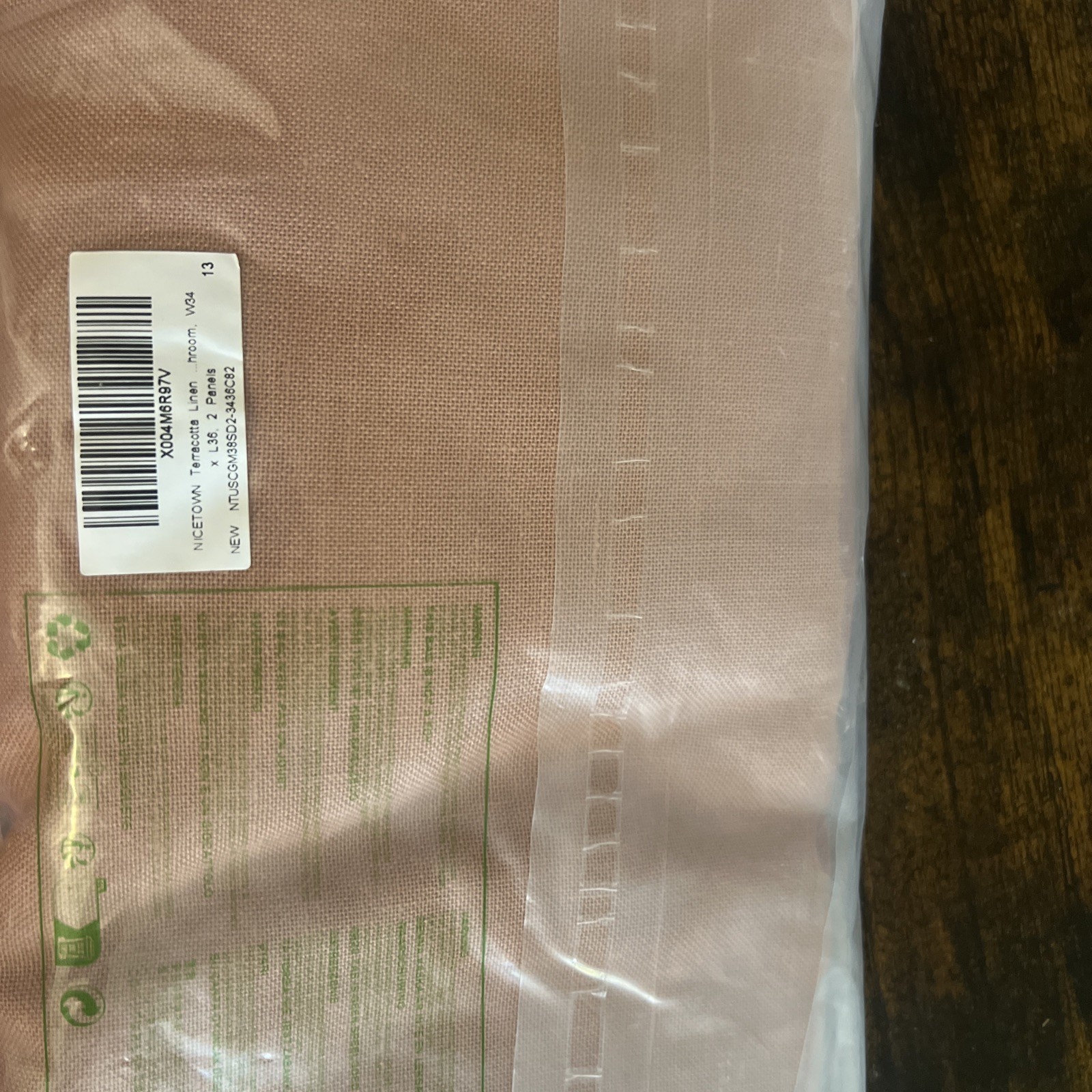 Nicetown Terracotta Linen Curtains 34” By 36” 2 Panels