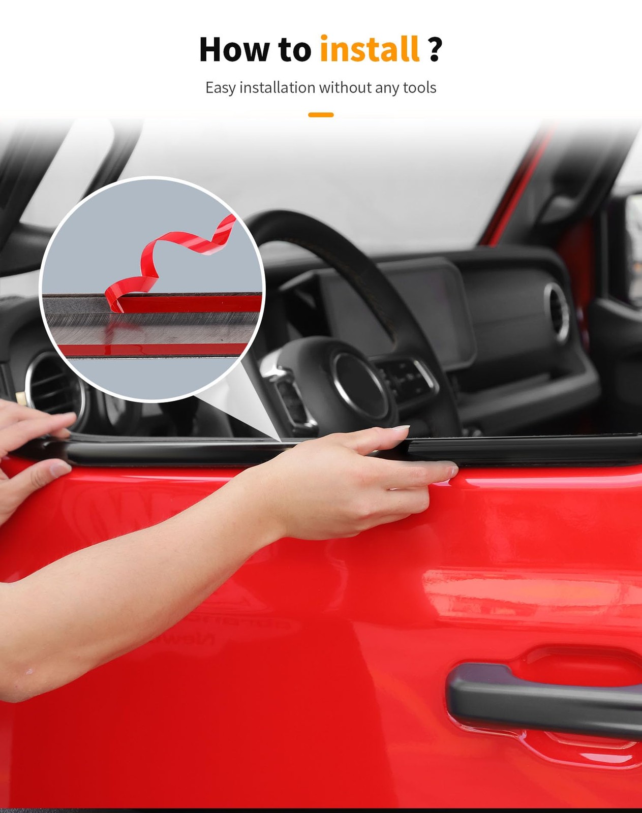 Hoolcar Window Seal Strip Compatible Jeep Wrangler Jlu 2018-2025 4 Doors