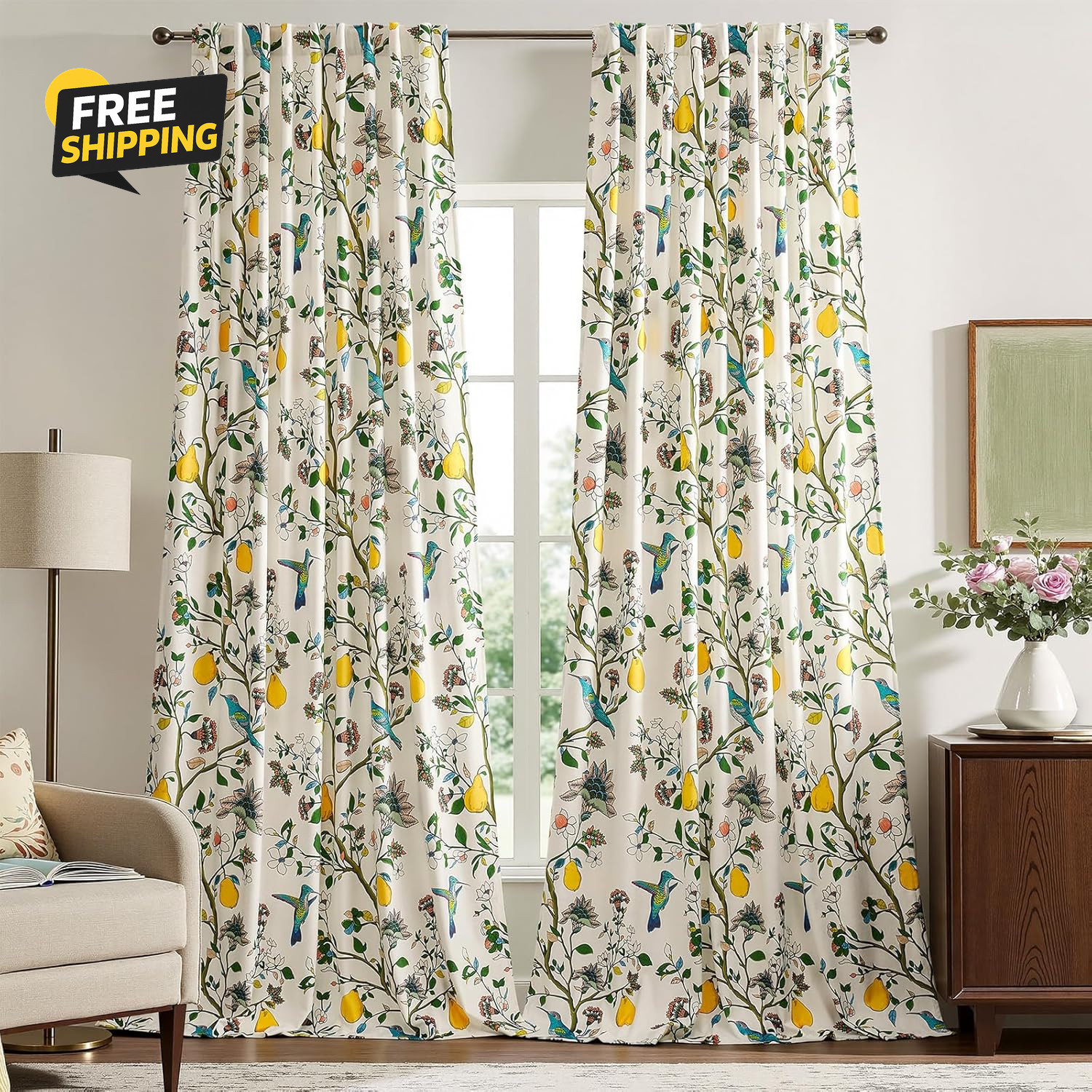 White Luxury Velvet Floral Curtains 84 Inches for Living Room,Vintage Victorian