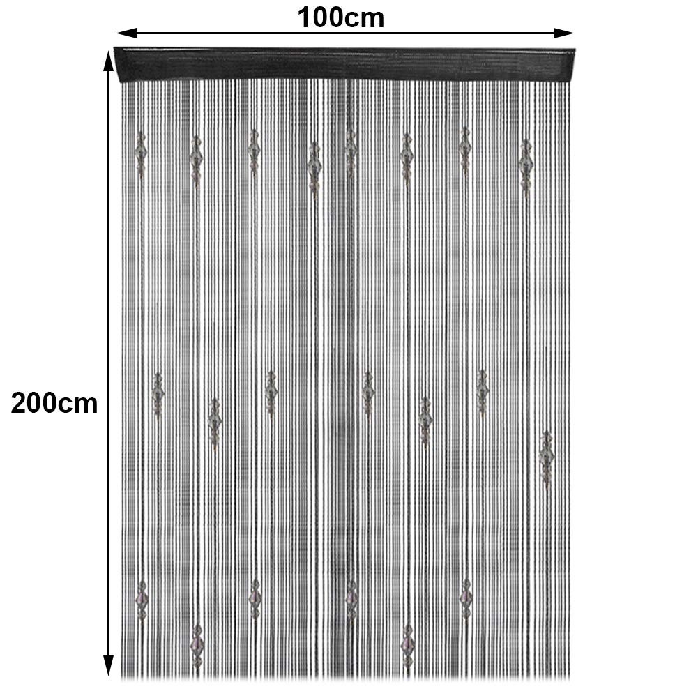 GREENWISH String Curtains Black Beads Curtains Doorway Tassel Curtain Thread …