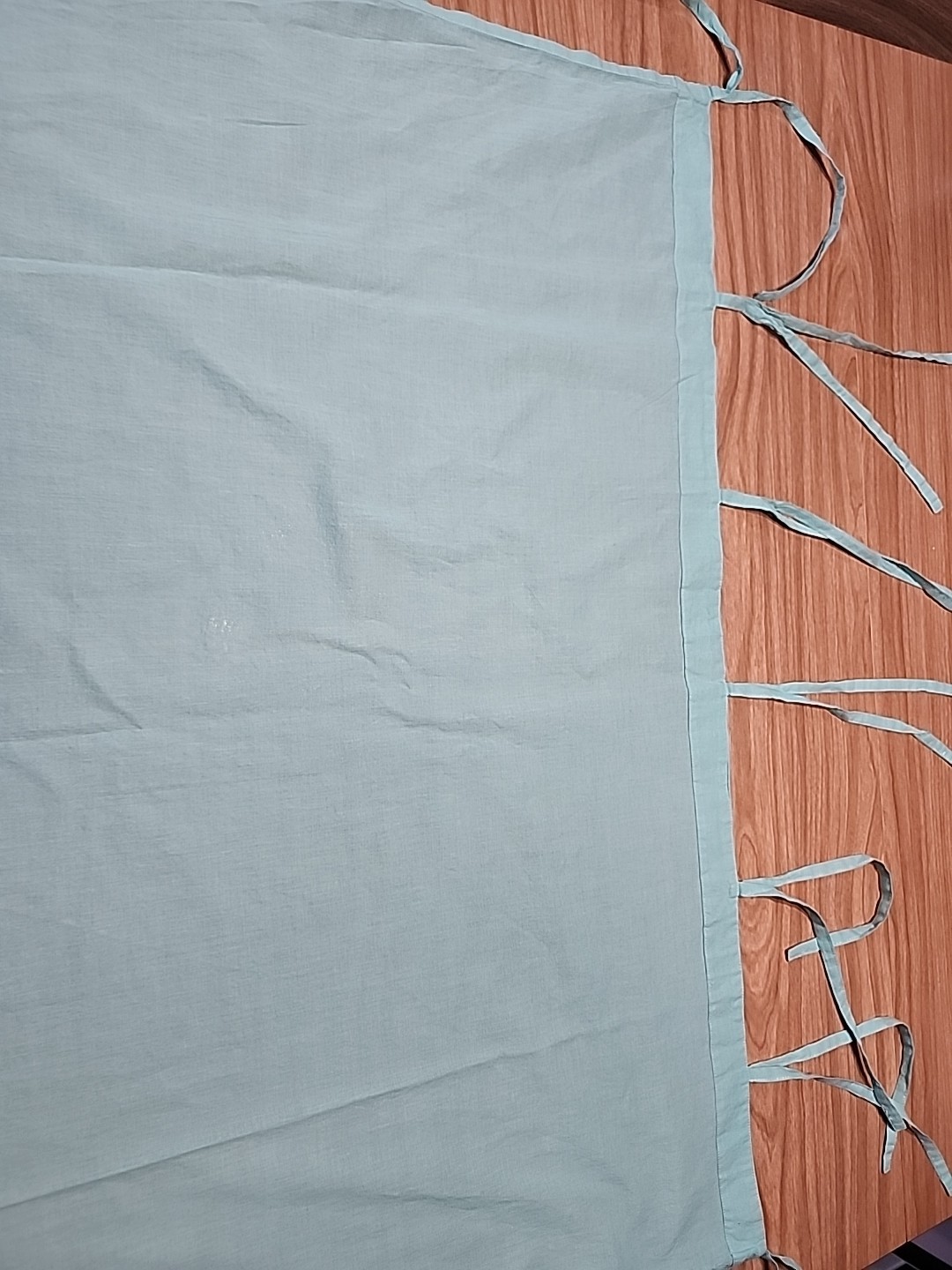 Pottery Barn Teen Curtain 40 X 84 Inches Tie To Aqua Teal Turquois 100% Cotton