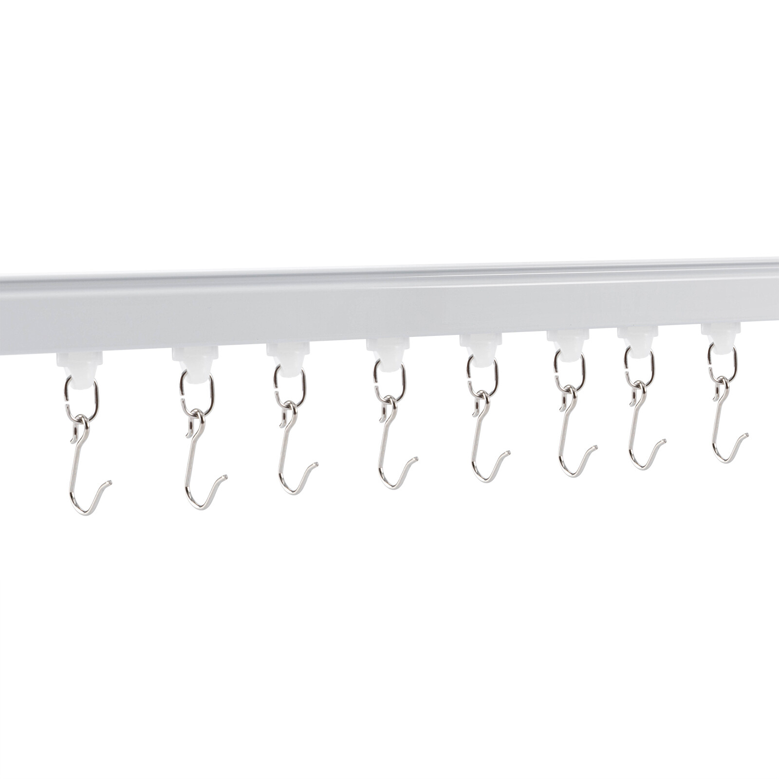Ceiling Mounted Curtain Track Kit w/ Hooks 3ft-6ft Curtain Track for Space,White
