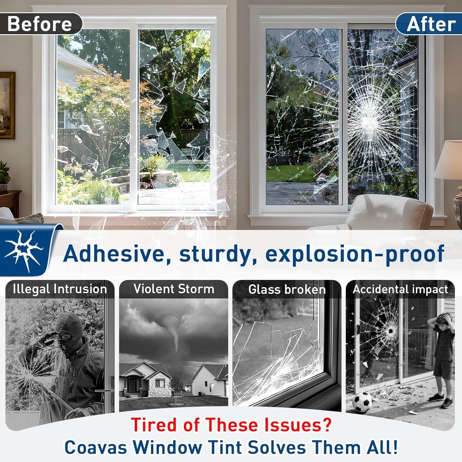 Daytime Reflective Window Design, 88% UV Protection – Easy DIY Installation