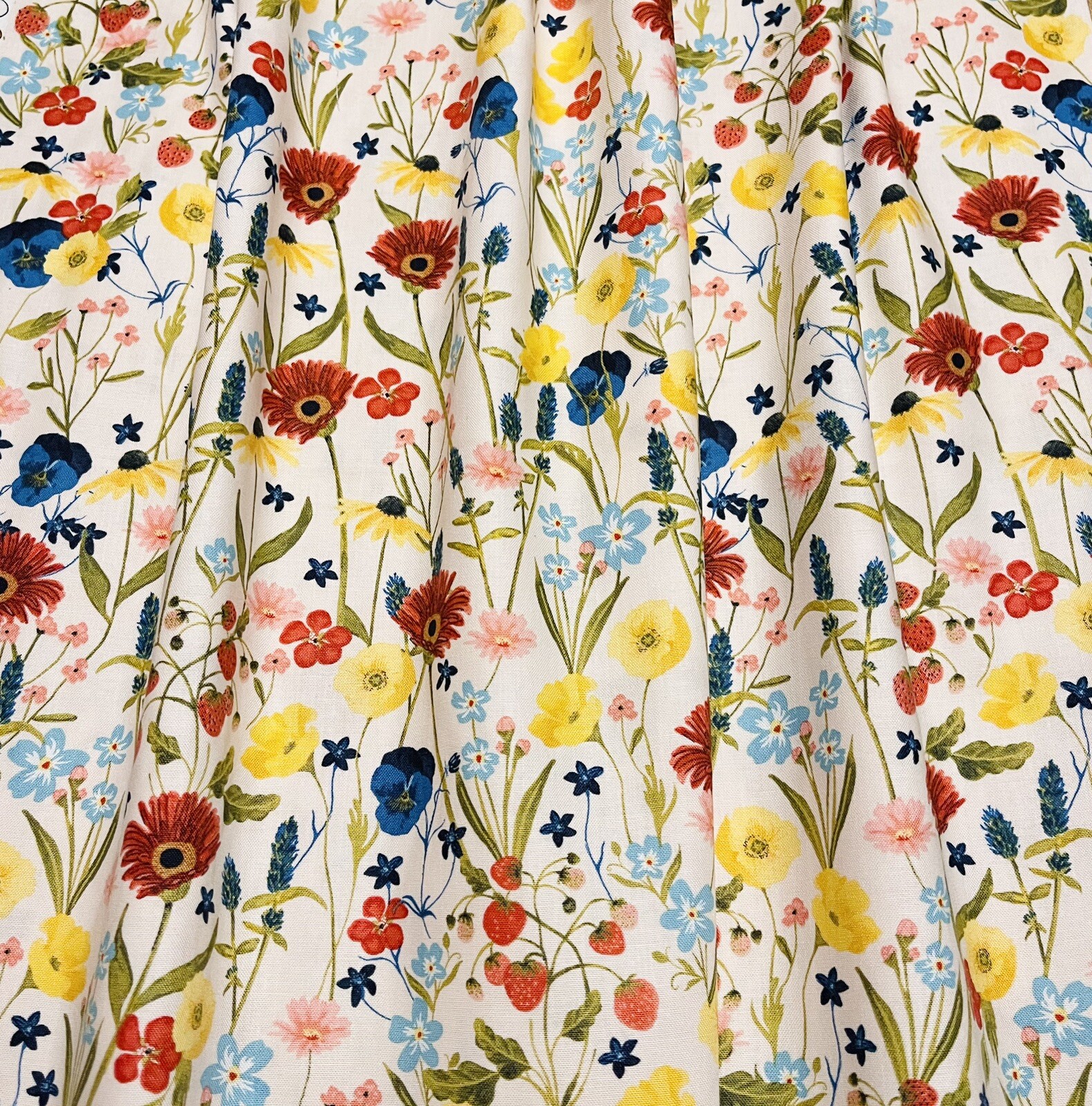 Spring Summer Valance, Colorful Floral Valance Unlined Curtain 40”W x14″L