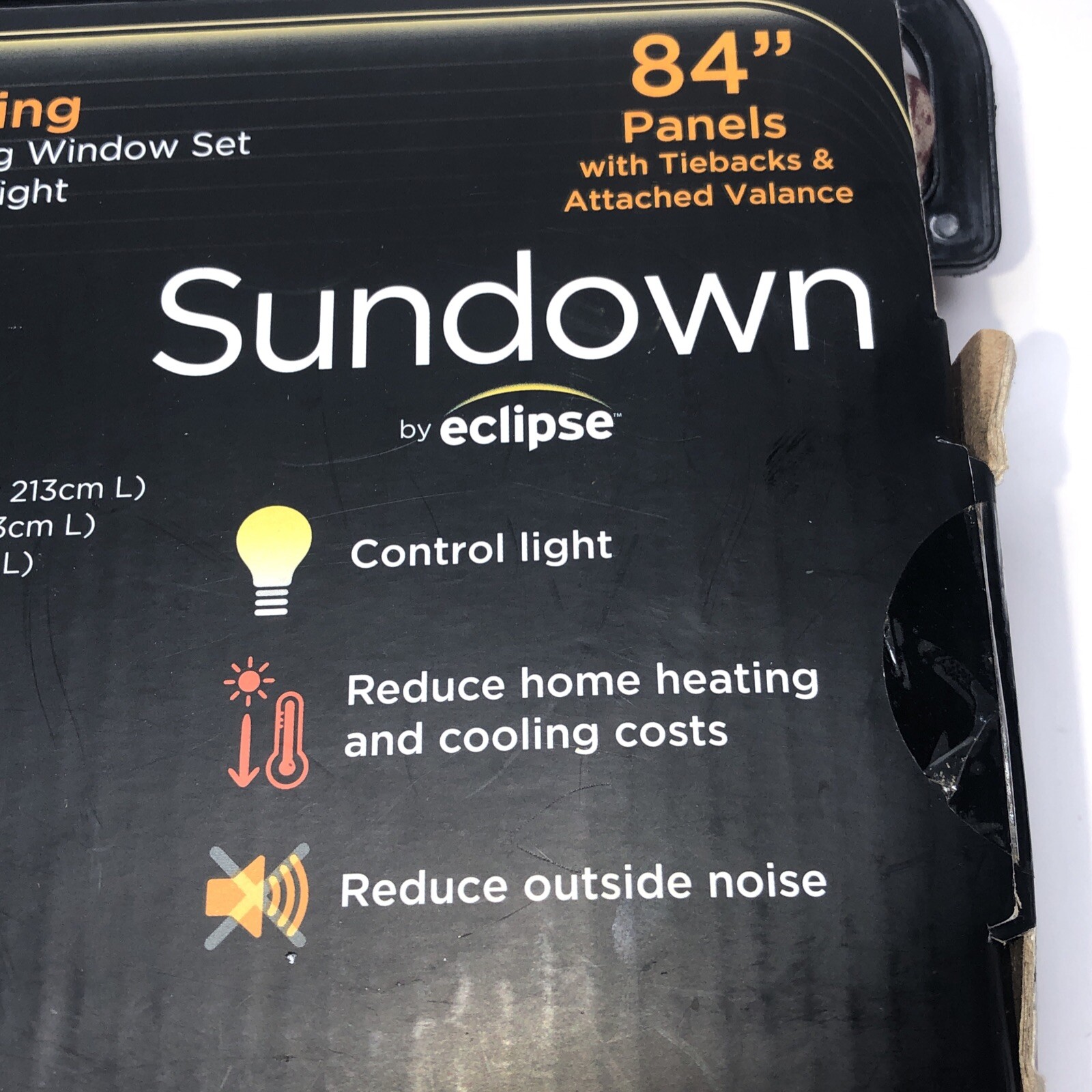 5 PC SET ) Sundown Eclipse Room Darkening Rod Pocket Panel Pair 52” x 84”