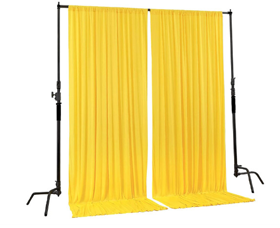 10 X 8 Feet Polyester Backdrop Drapes Curtains Panels with Rod Pockets Yellow
