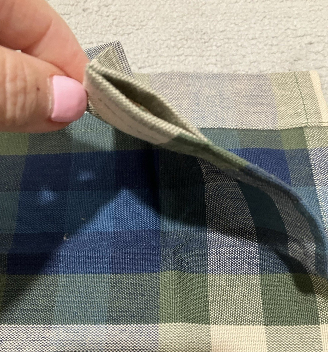 JCPenney Home Valance Bradley Stripe Plaid Valance Woven Cotton Blue Olive Green
