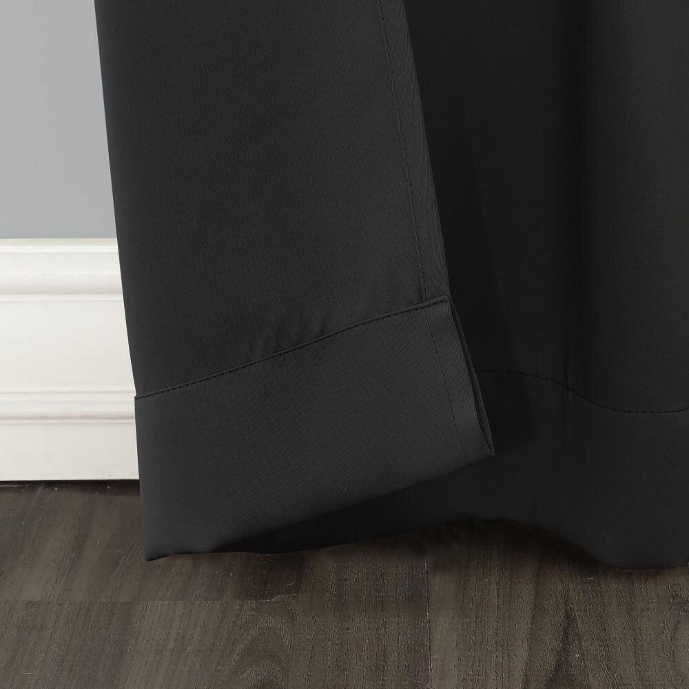 Gavin Energy Saving Black Layered 40 In. W X 108 In. L Grommet Blackout Curtain