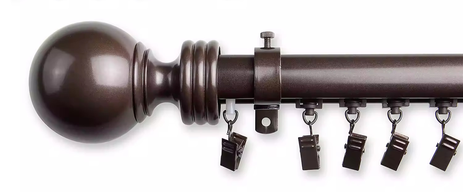 110 – 156 in. Cordless Traverse Curtain Rod – W/40 Sliders Cocoa CH150-04-110-7