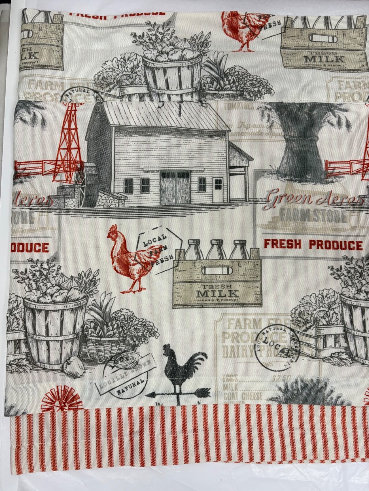 Better Homes & Gardens Farmhouse Double Pattern Tie Valance Window Valance 60×16