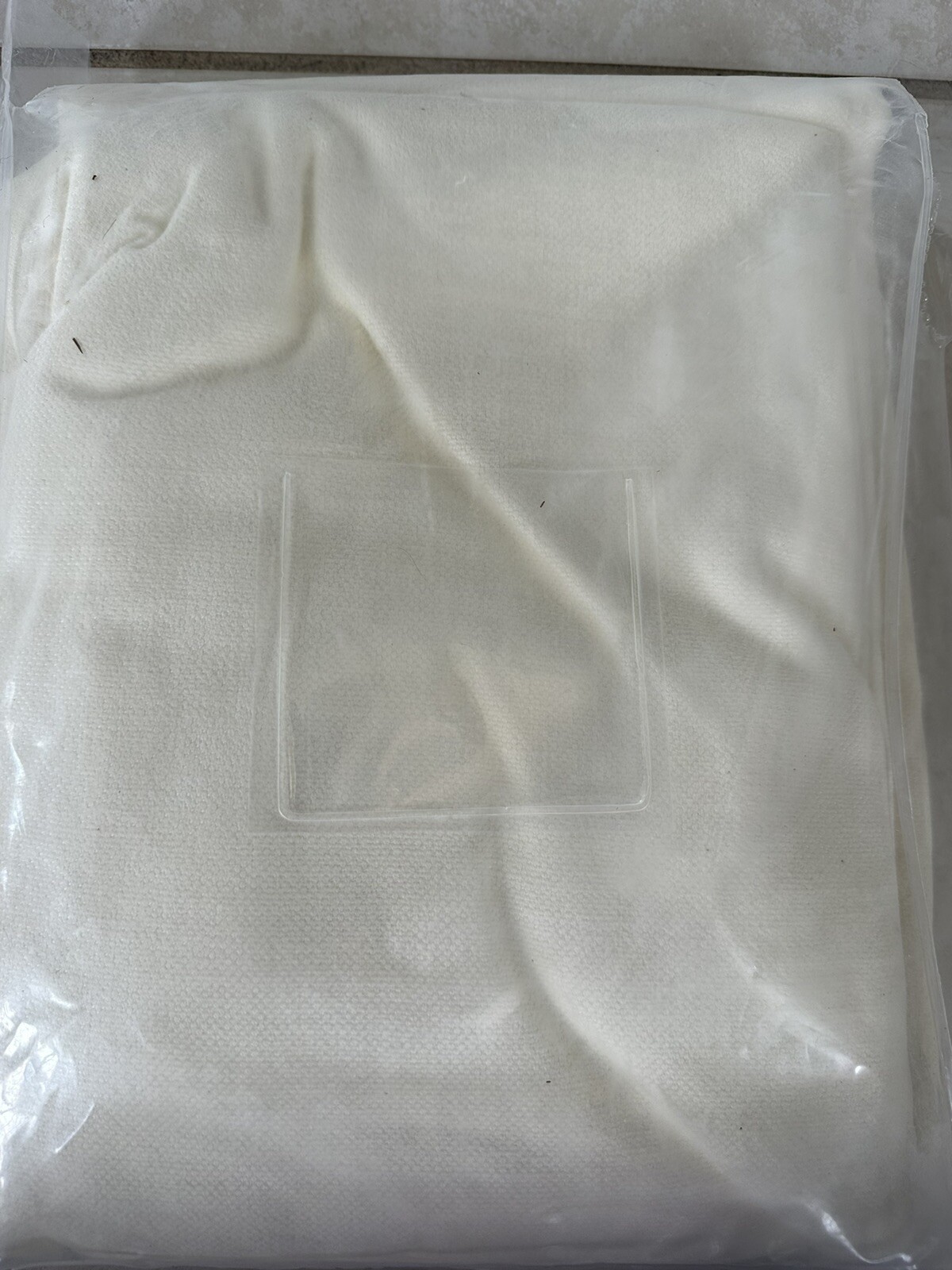 ONE Restoration Hardware Brushed Linen Cotton Curtain Warm White 50X96in