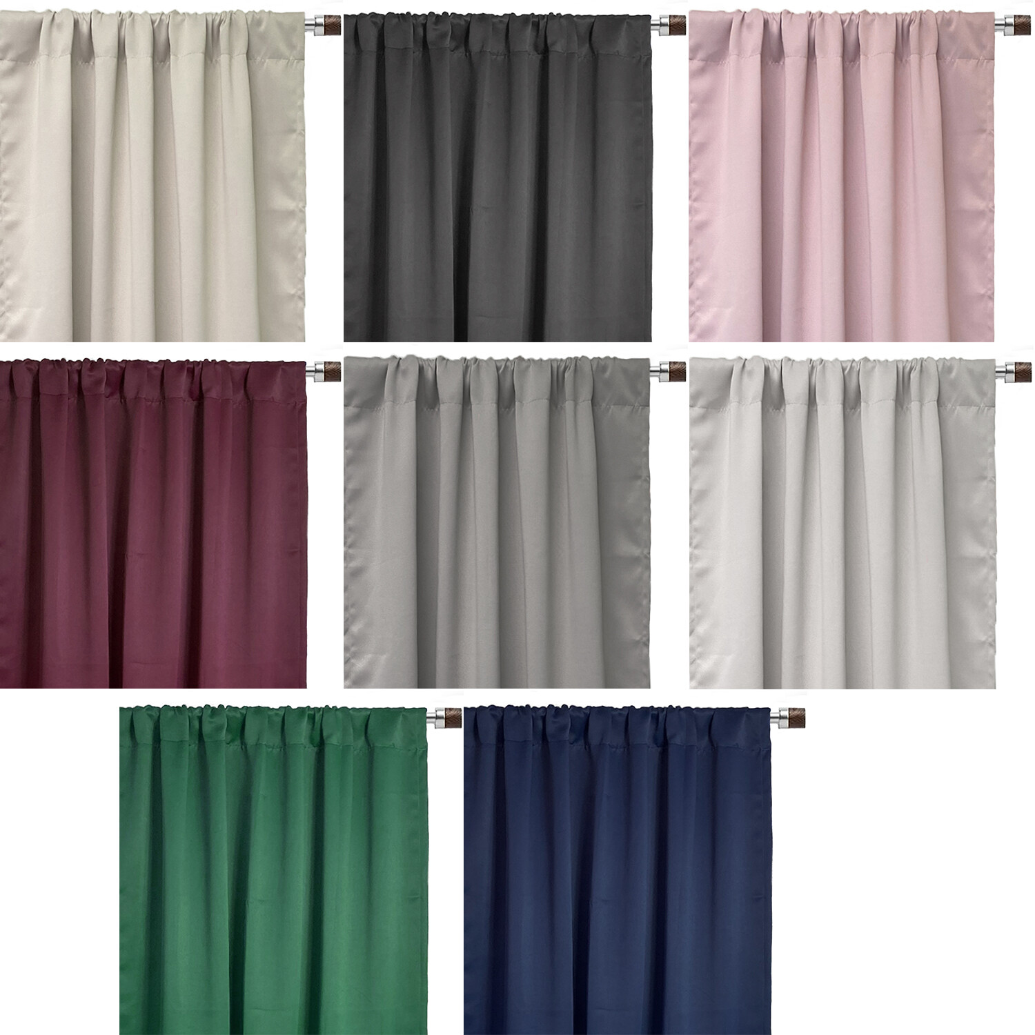 42 x 45 Blackout Polyester Noise Reducing Curtains Rod Pocket for Room Darkening