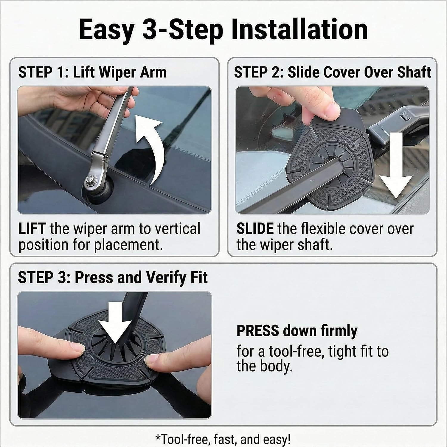 12Pcs Universal Silicone Wiper Pivot Guards, Premium Windshield Wiper Covers and