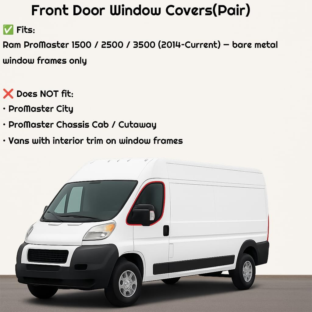 Ultra-Thick Magnetic Window Insulation Covers for RAM Promaster Vans