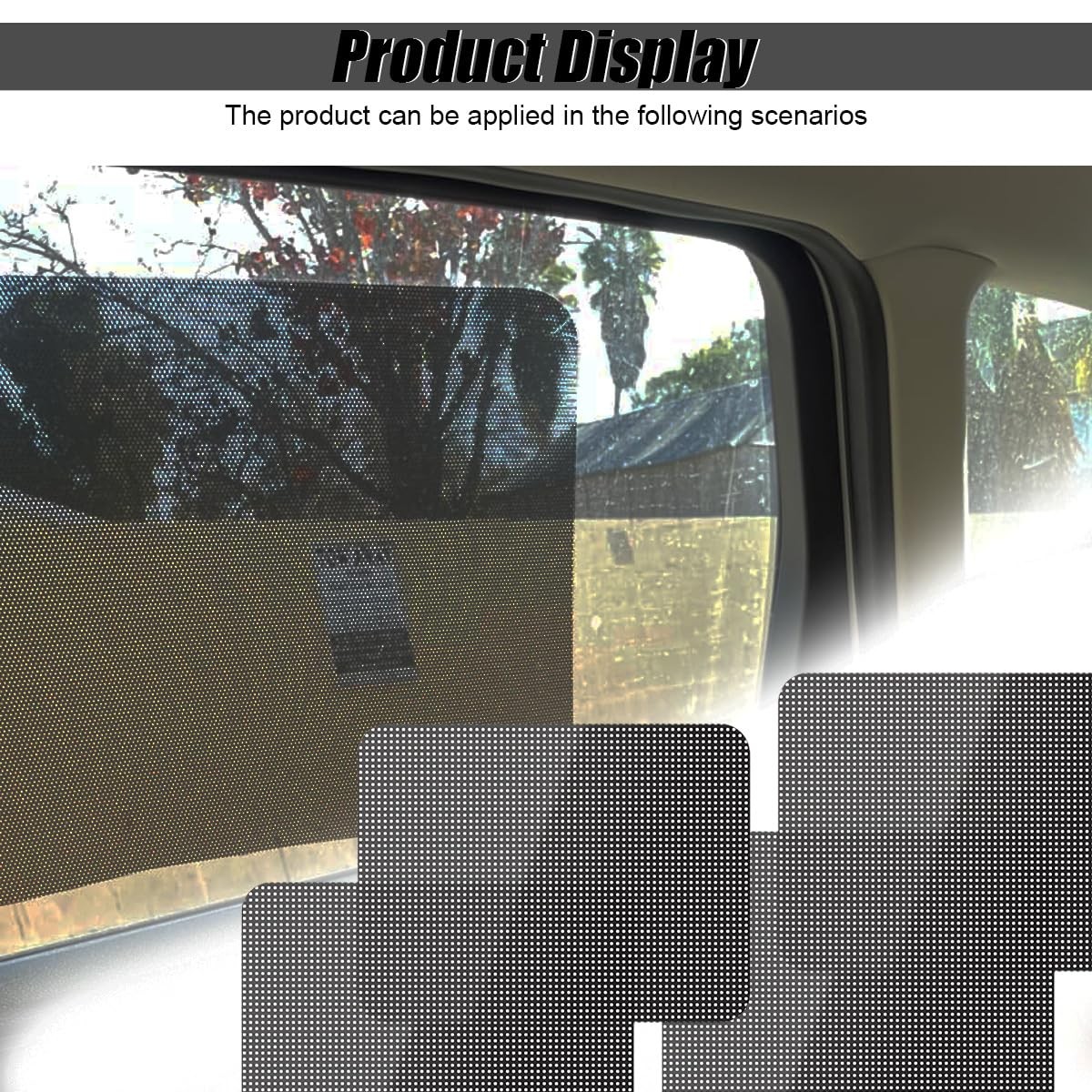 ZIMISI 4PCS Car Side Window Sunshade, Block UV Rays 16.77 × 14.96 inch, Black