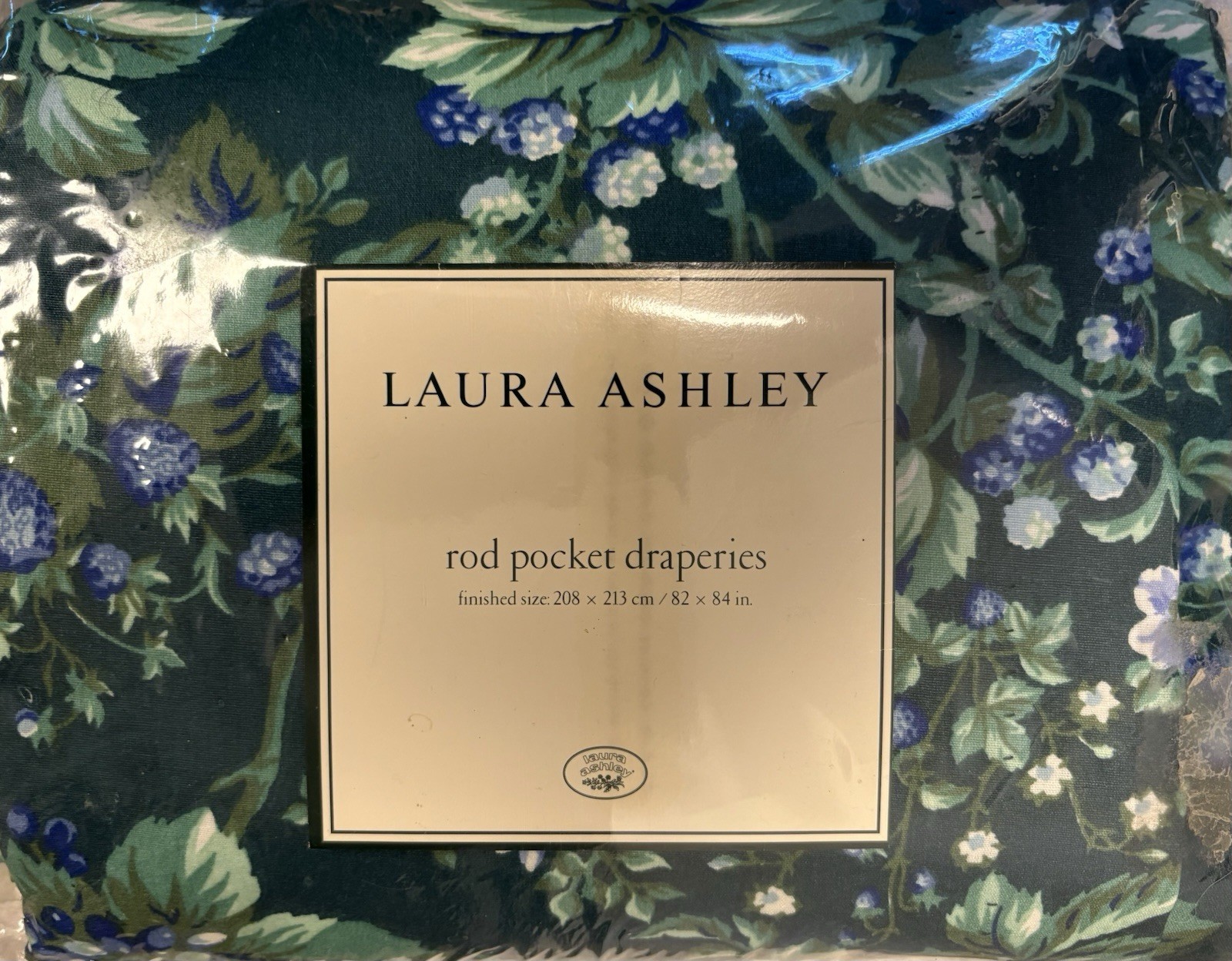 NEW Laura Ashley BRAMBLE Rod Pocket Draperies Floral Drapes