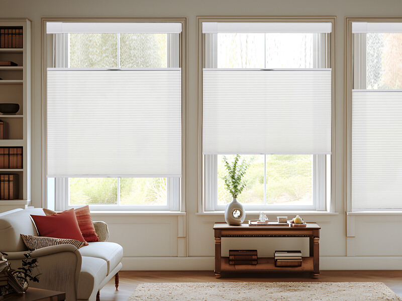 No Drill No Screw Top Down Bottom Up Light Filtering White Cellular Blind Shades