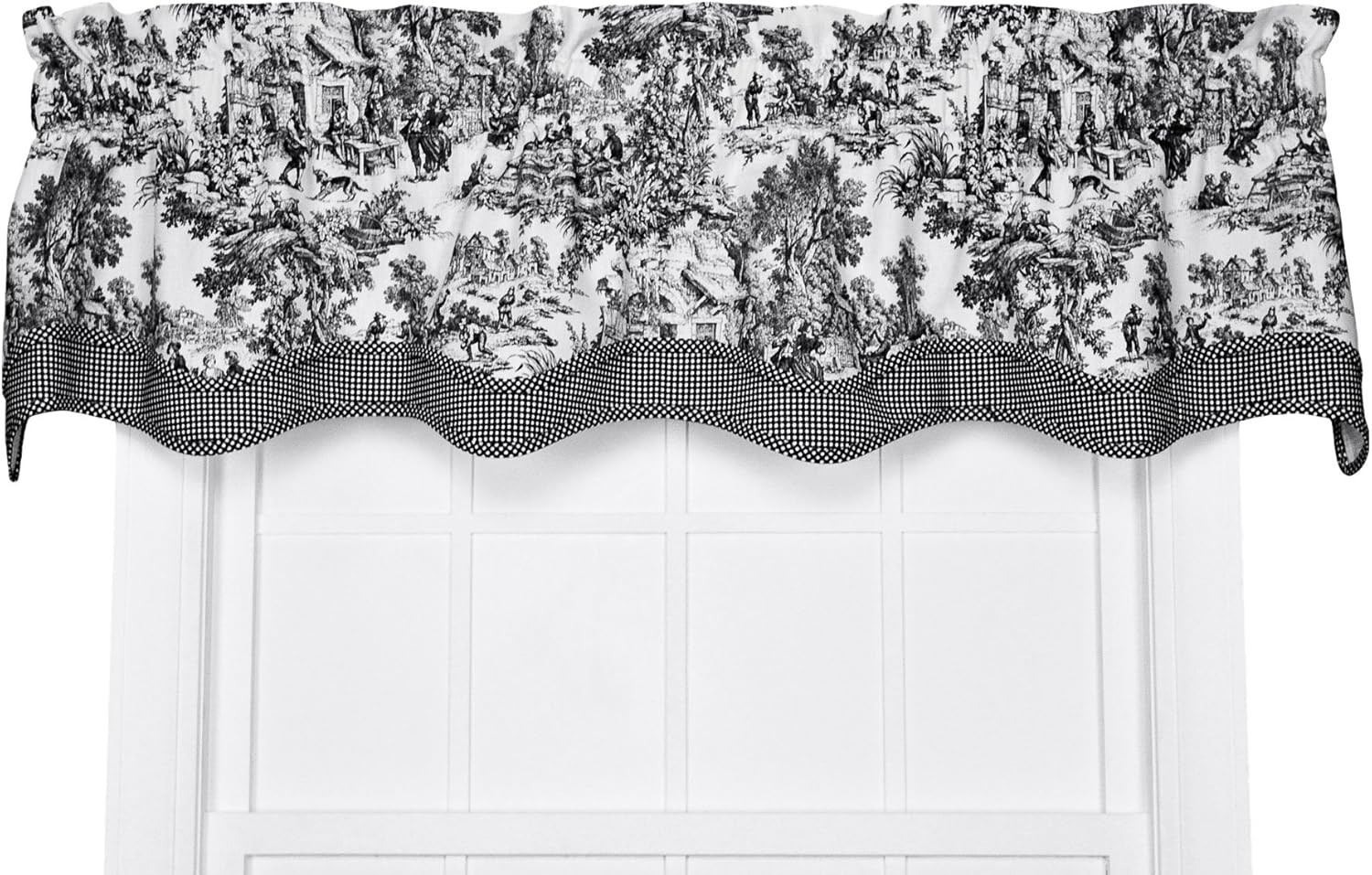 Victoria Park Toile 68-Inch-by-54 Inch Tailored Panel Pair W/ Tiebacks Red