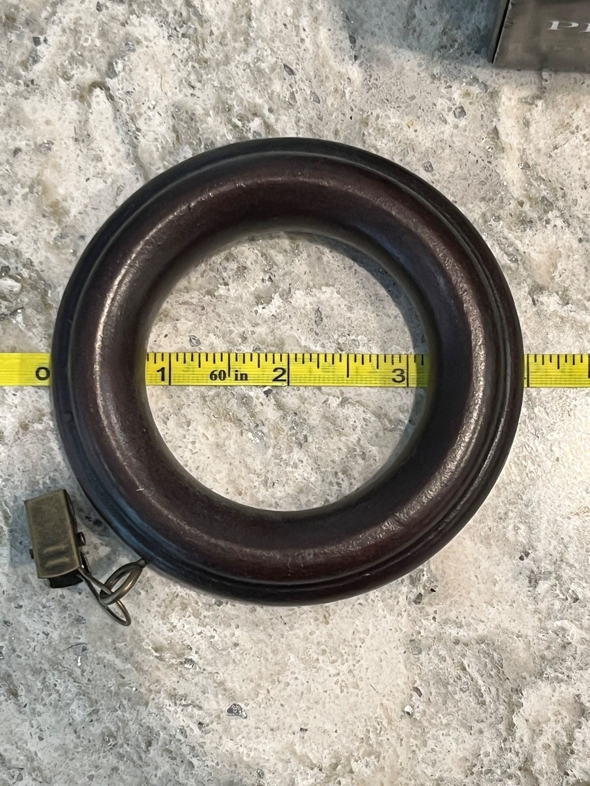 Set of 21 – Cambria Premier Solid Wood Curtain Clip Rings 2 1/4″ inner 4″ outer
